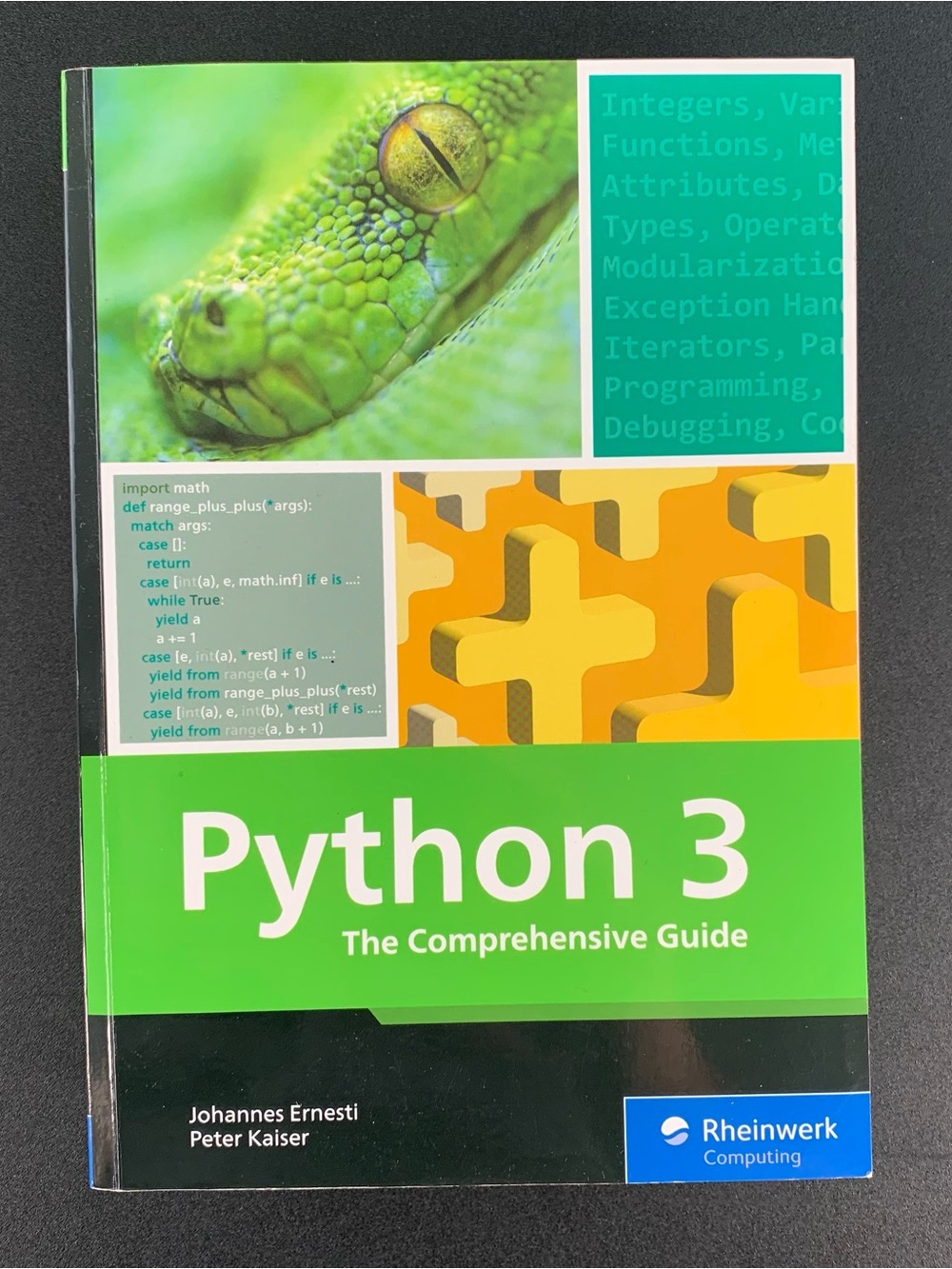 Python 3 The Comprehensive Guide. By J. Ernesti & P. Kaiser. 2024.